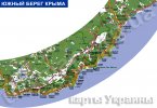 Карта Южного Берега Крыма